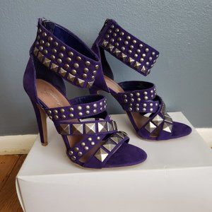 Purple Suede Stud Heels